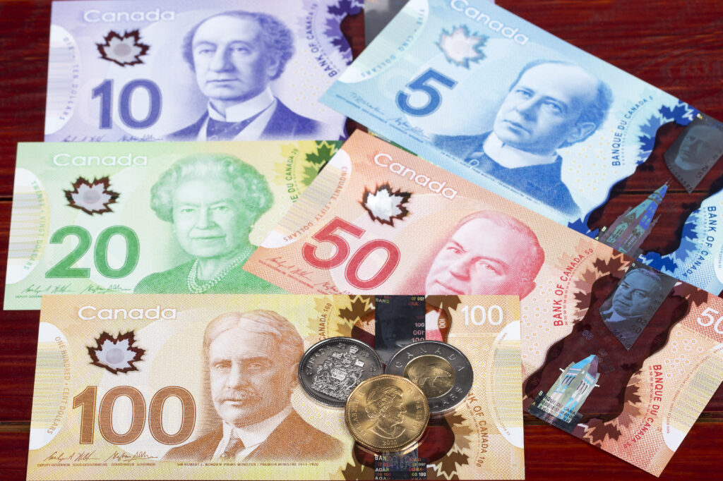 الدولار الكندي, فئة 1, 2 5, 10, 20, 50, و 100