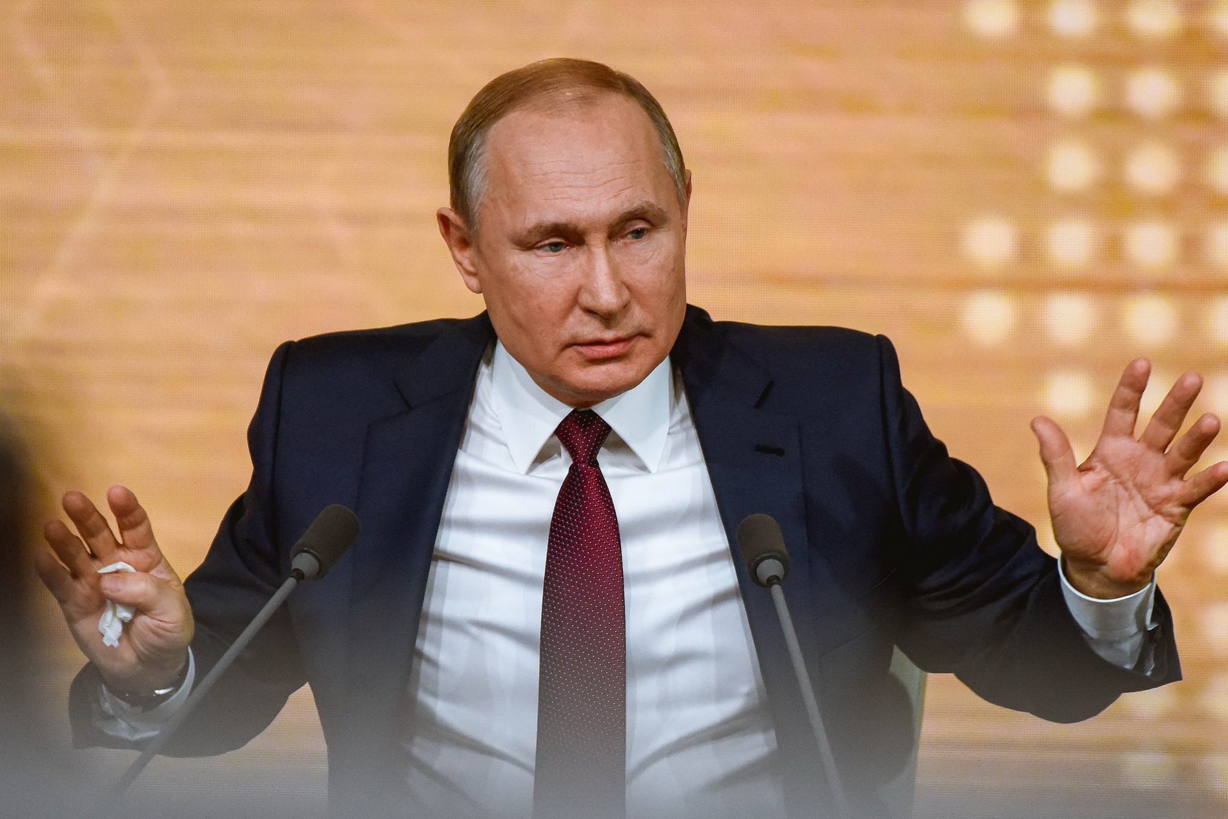 MOSCOW, RUSSIA: The President of the Russian Federation Vladimir Vladimirovich Putin an annual press conference, 2019