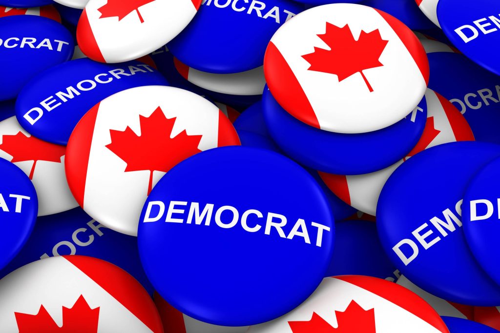 شارات سياسية ذات طابع كندي"الحزب الديمقراطي".