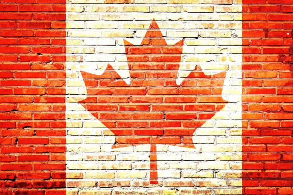 علم كندا مرسوم على الجدار