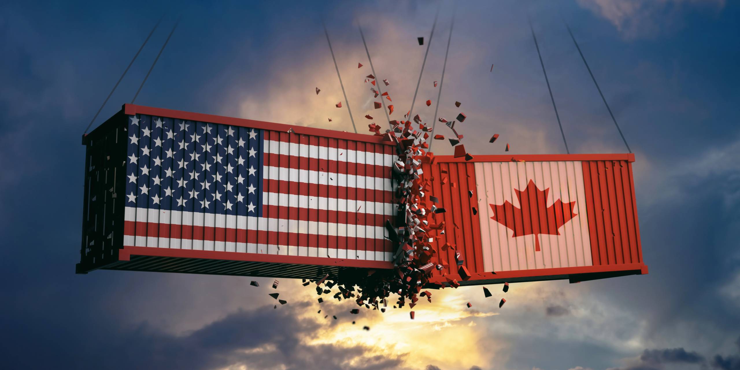 Canadian flag vs. American flag