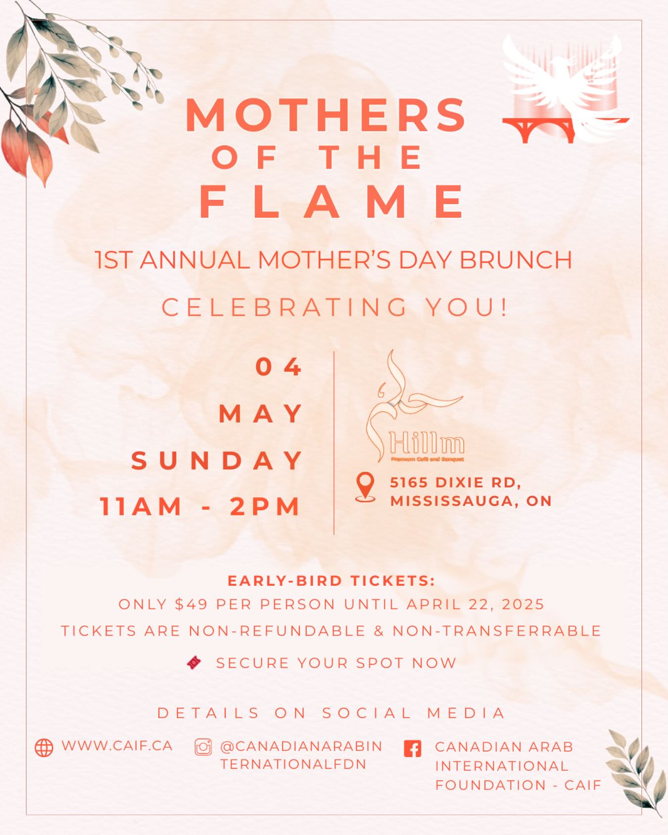 Poster advertisement promoting an event mothers of the flame