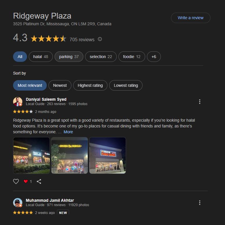  تقييمات ريجواي بلازا على غوغل ماب