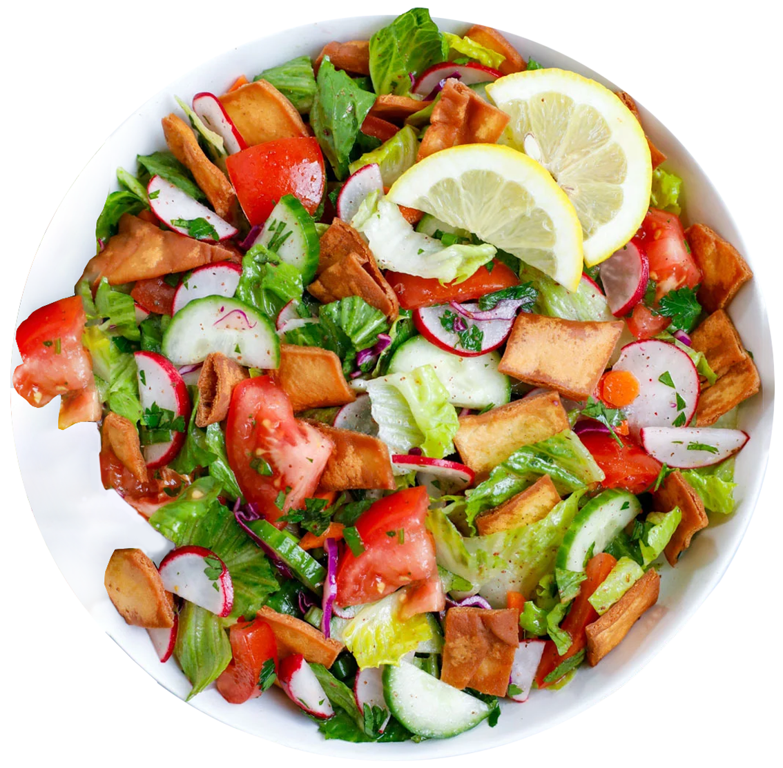 Fresh Lebanese fattoush salad from Shawarma Palace
